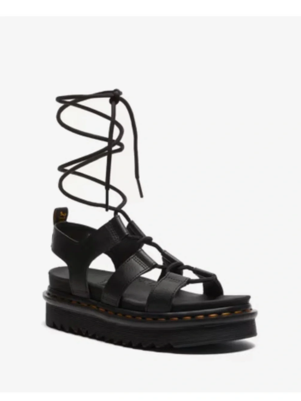 Dr. Martens Nartilla Black Leather Gladiator Sandals